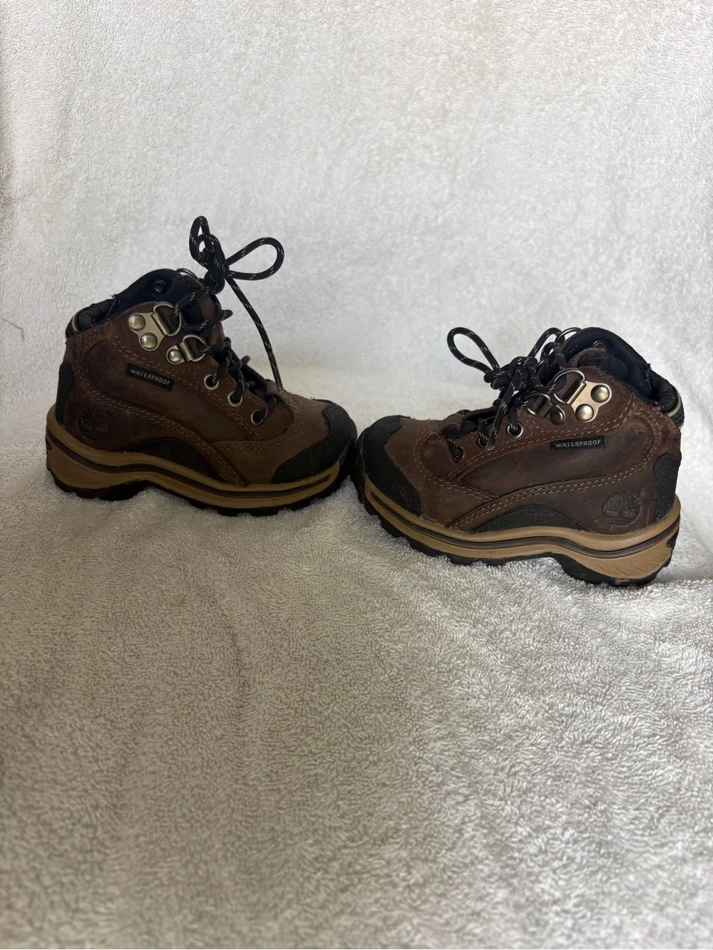 Timberland Brown and Black Kids Hiking Boots